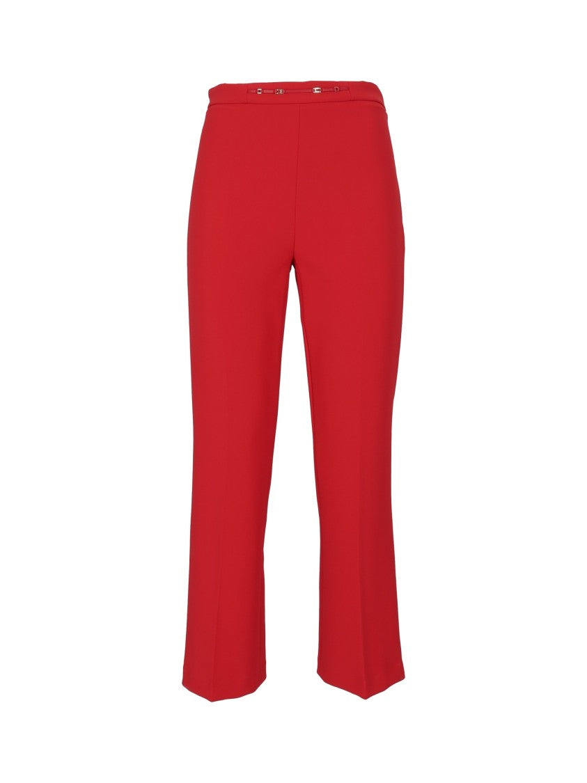 Elisabetta Franchi Cropped Straight-Leg Pants With Tailored Finish