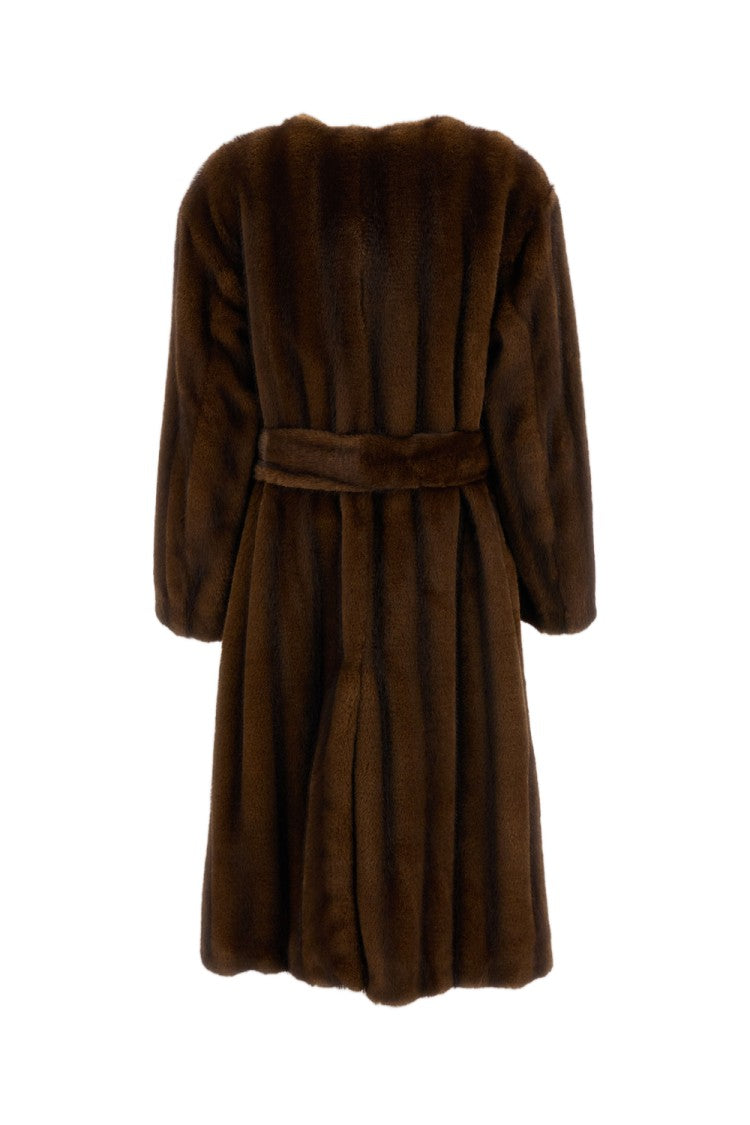 Stand Studio Miranda Coat With Concealed Closure And Self-Tie Belt