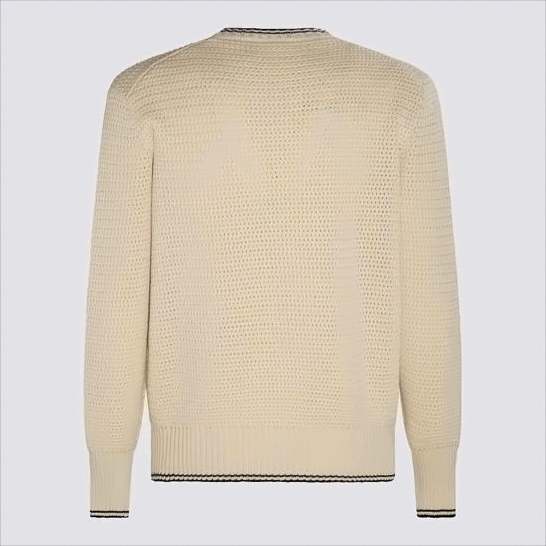 Alexander Mcqueen Textured Knit Sweater With Distressed Logo