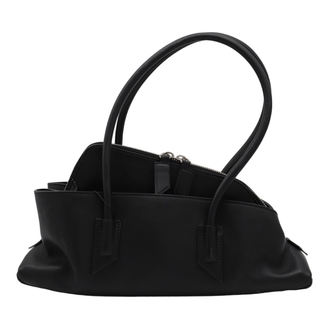 The Attico Black Handbag With Structured Inner Compartment And Rounded Handles
