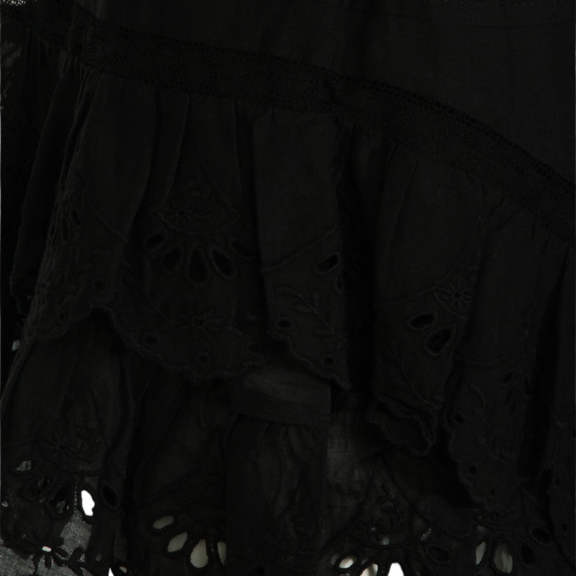 Isabel Marant Étoile Layered Black Skirt With Scalloped Edges