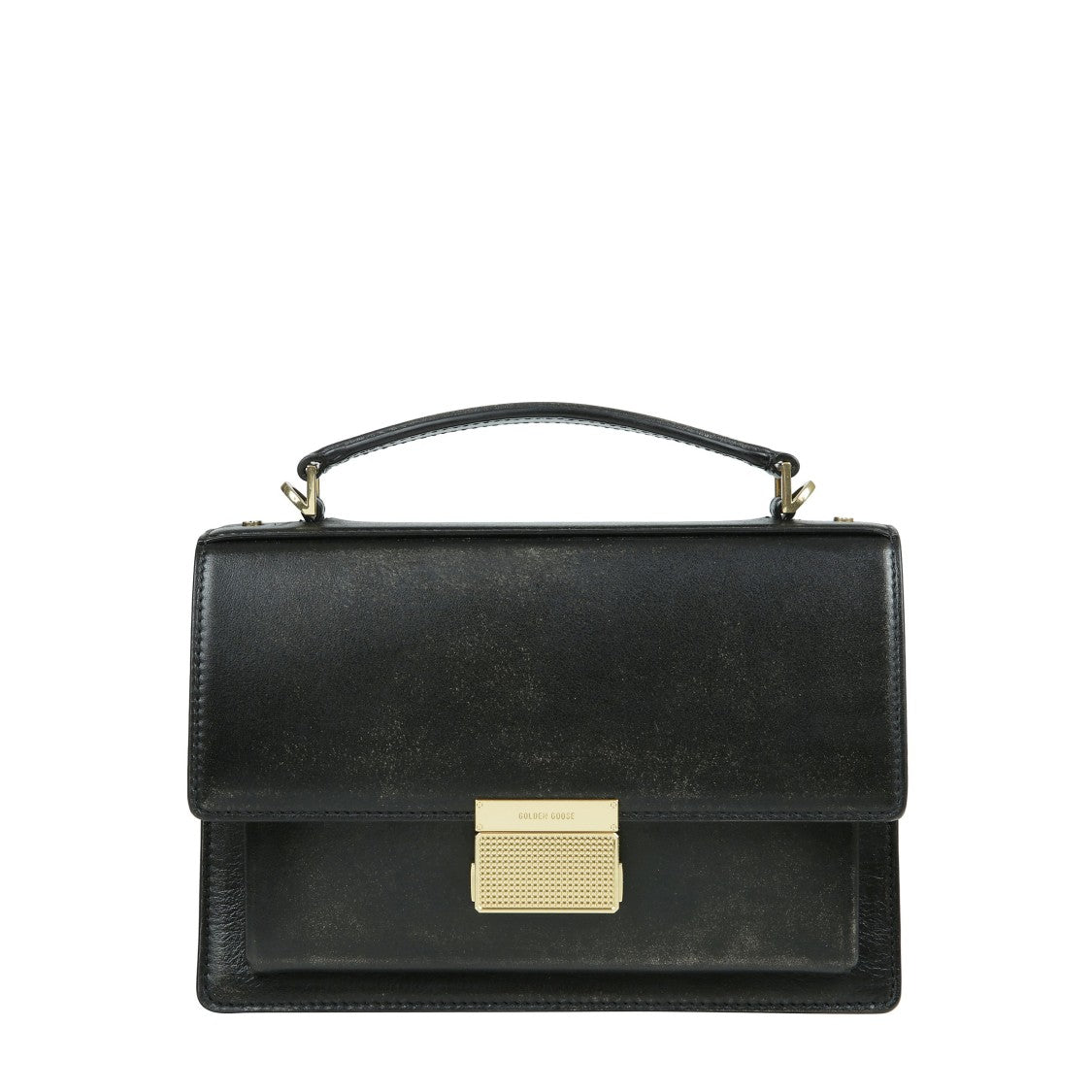 Golden Goose Venezia Bag In Black Distressed Leather