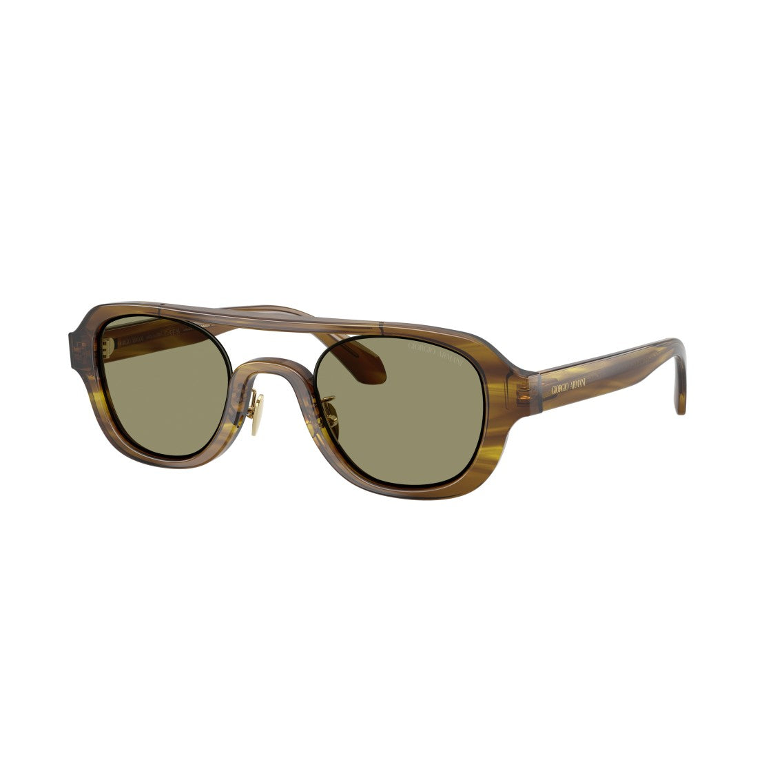 Giorgio Armani 0Ar8247 Translucent Brown Acetate Sunglasses With Olive Green Lenses