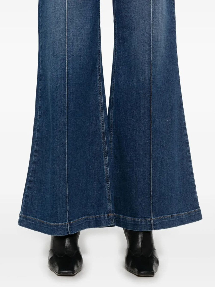 Twin-Set High-Waisted Wide Leg Jeans