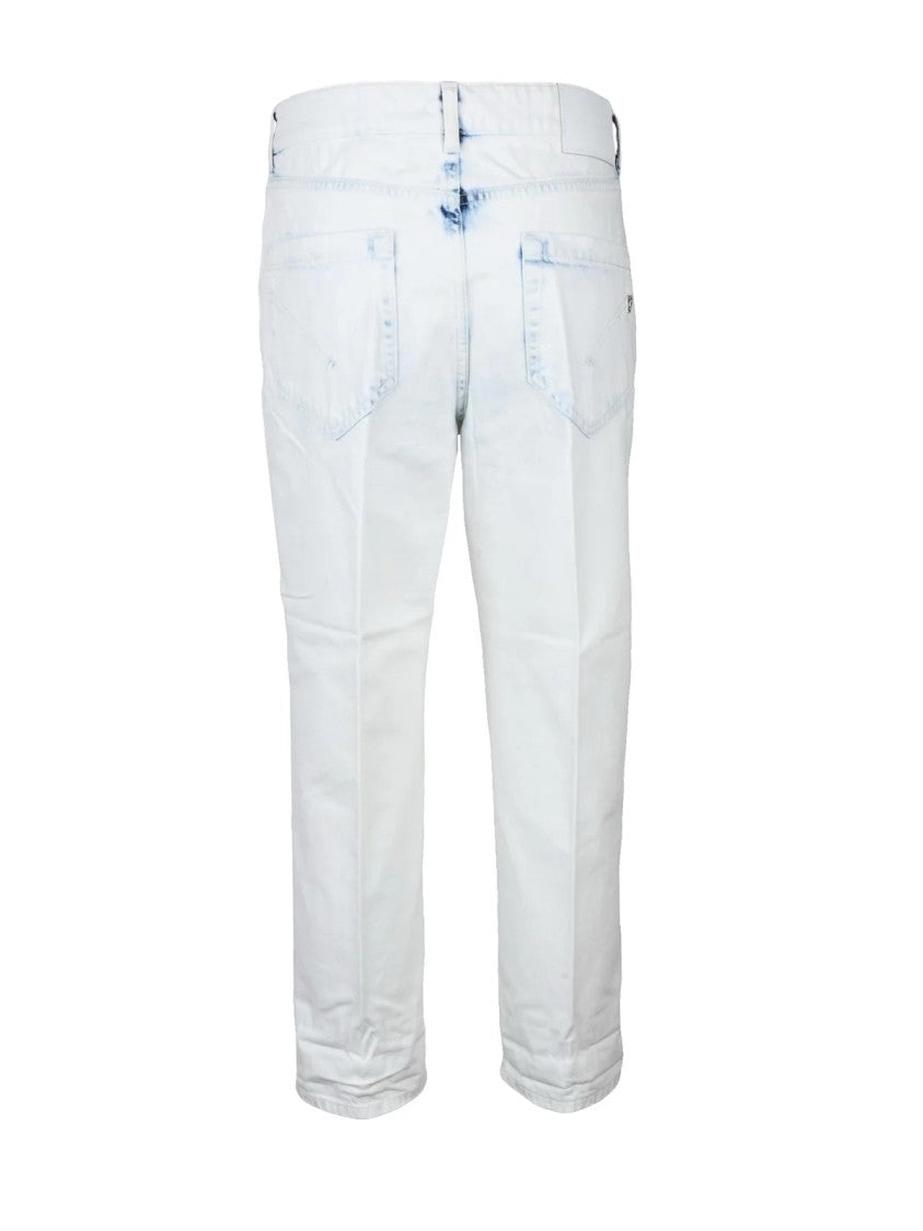Dondup Light Blue Washed Tailored Fit Cotton Jeans