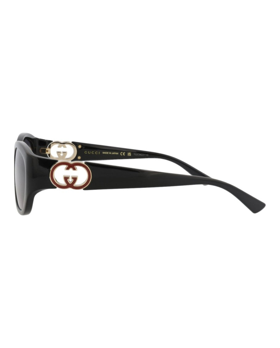 Gucci Round-Frame Injection Sunglasses With Cutout Accents And Gradient Lenses