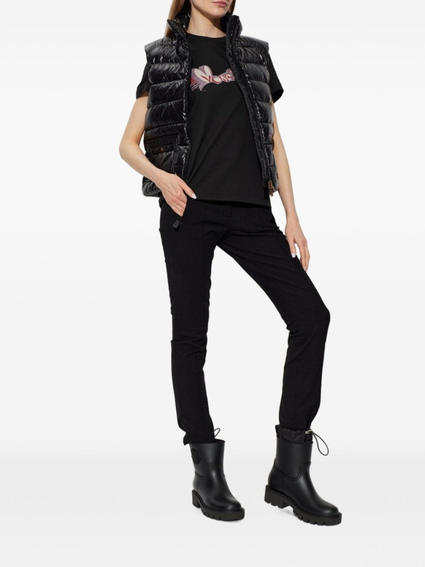 Moncler Black Glossy Quilted Sleeveless Jacket