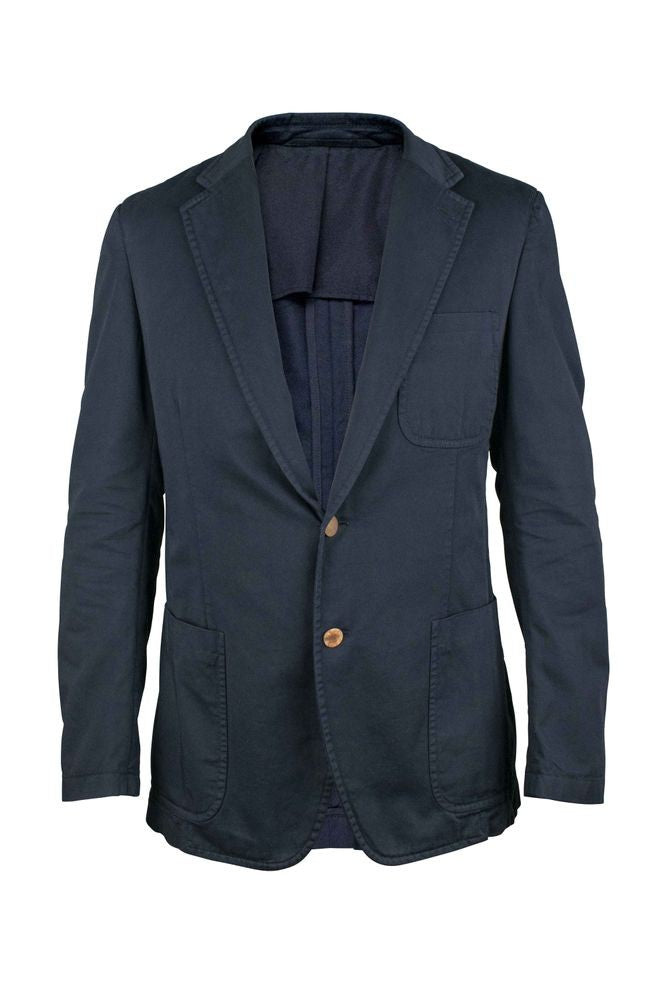 Prada Tailored Blue Cotton Jacket With Structured Design
