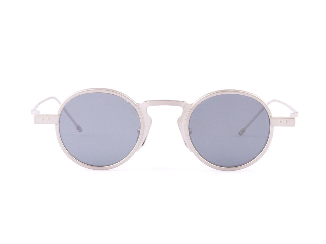 Thom Browne Ues931a Lightweight Reflective Round Titanium Sunglasses