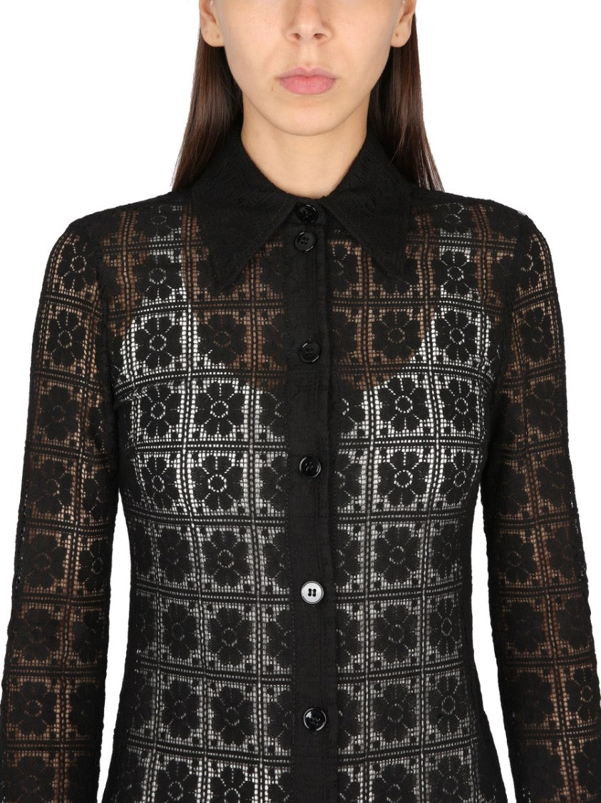 Max Mara Shirt Collar Dress With Front Button Closure