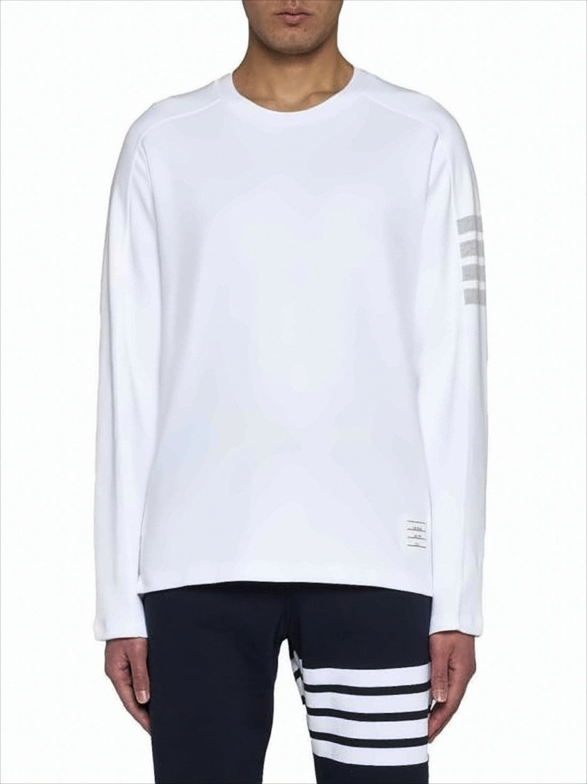 Thom Browne Long-Sleeve T-Shirt With Minimalist Design And Tricolor Detail
