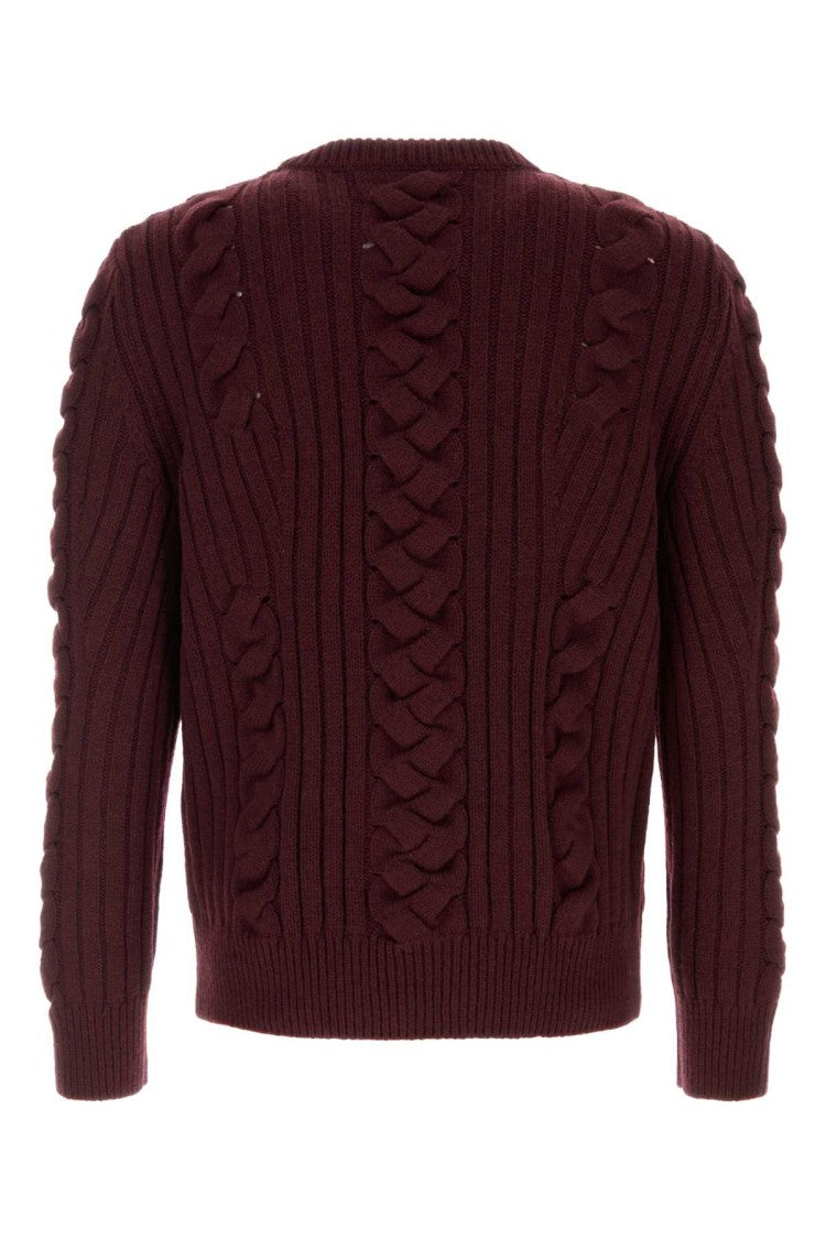 Alexander Mcqueen Burgundy Wool Blend Sweater