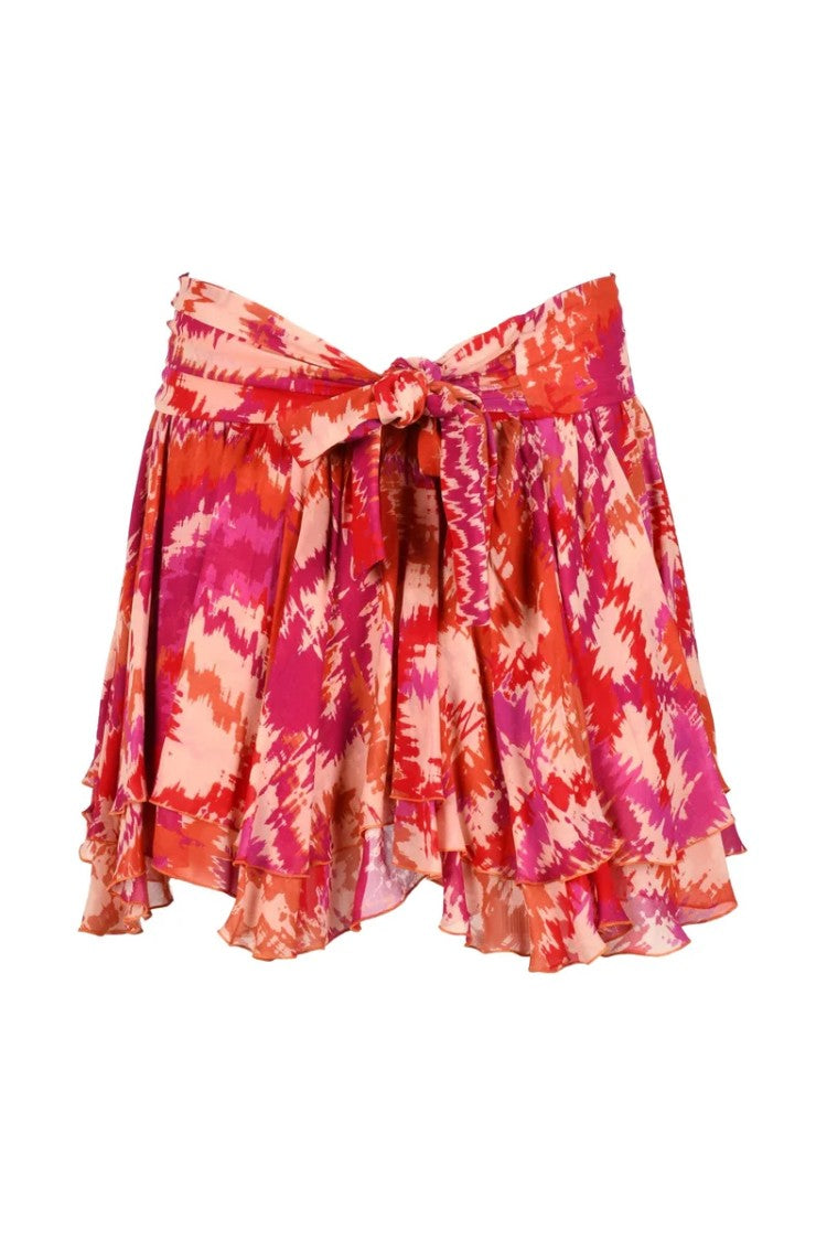 Dondup Mini Skirt Voile - Orange/Fuchsia