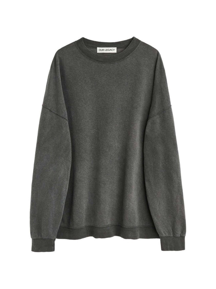 Our Legacy Grey Boxy Ribbed Knit Sweater