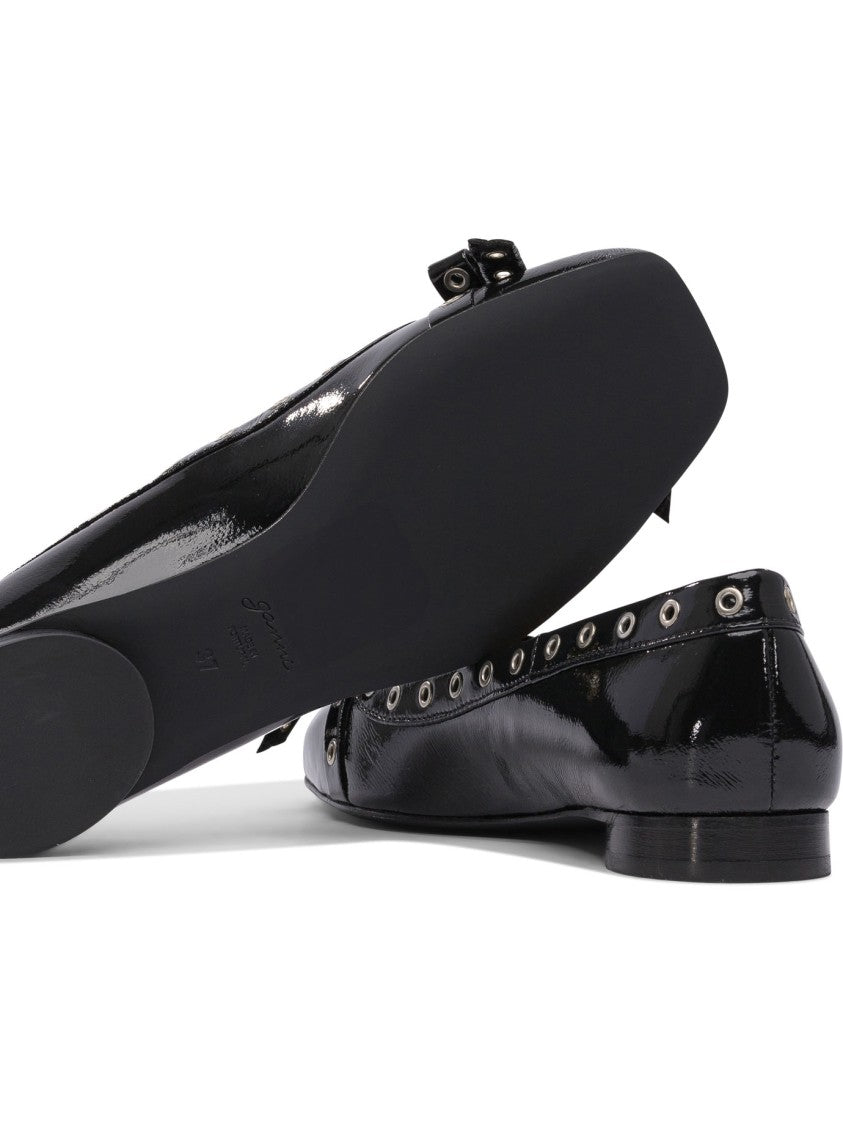 Ganni Eyelet Bow Ballet Flats