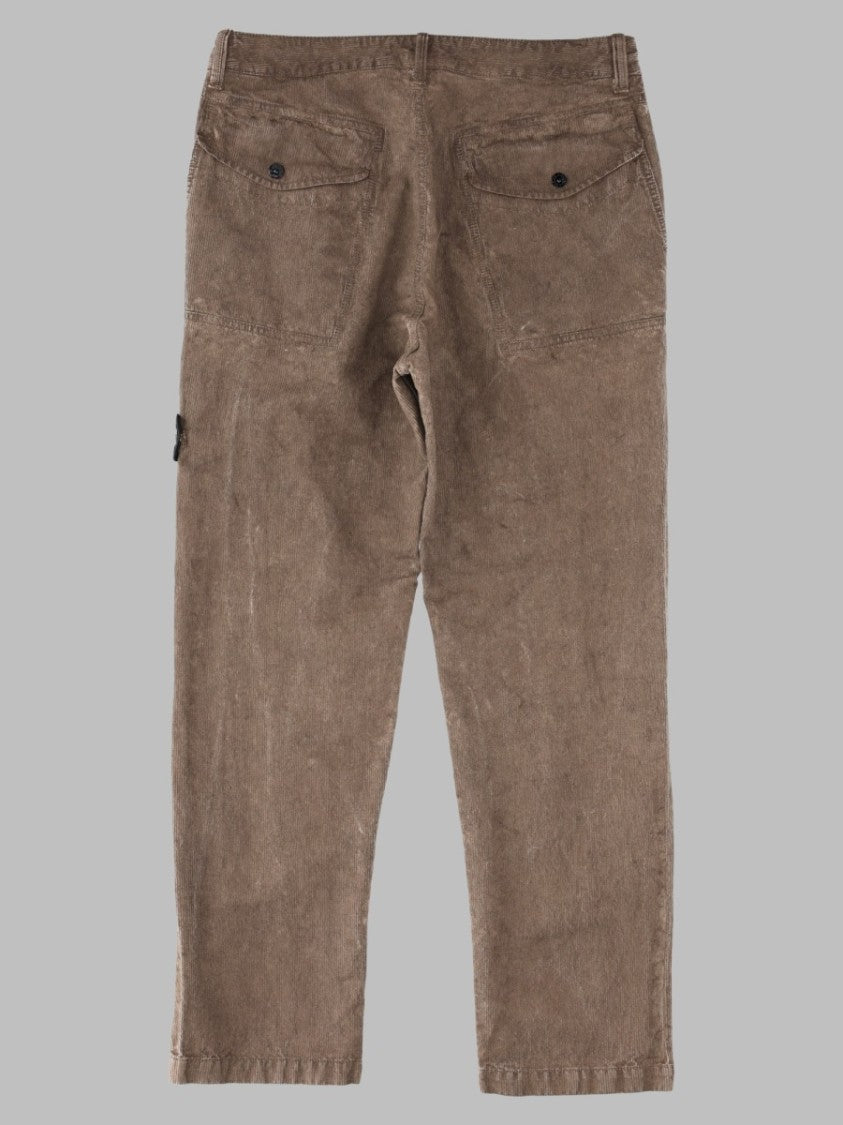 Stone Island Straight-Leg Grey Trousers With Textured Fabric And Distinctive Patch