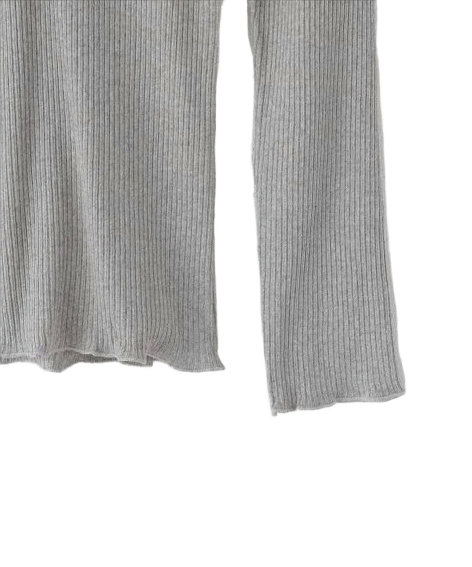 Baserange Ribbed Knit Sweater With Soft Collar