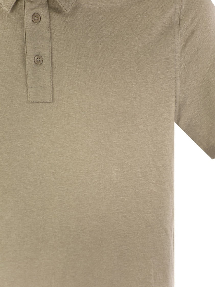 Majestic Linen Short-Sleeved Polo Shirt