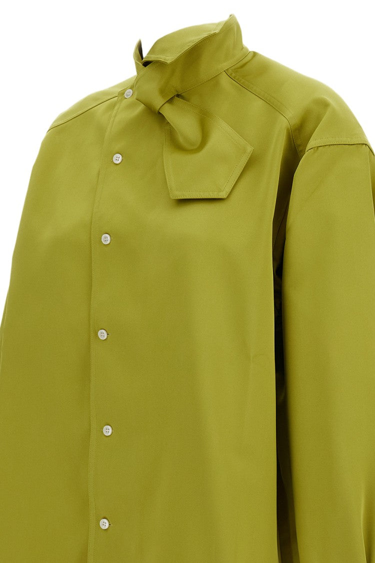 Plan C Asymmetric Scarf-Collar Duchesse Shirt