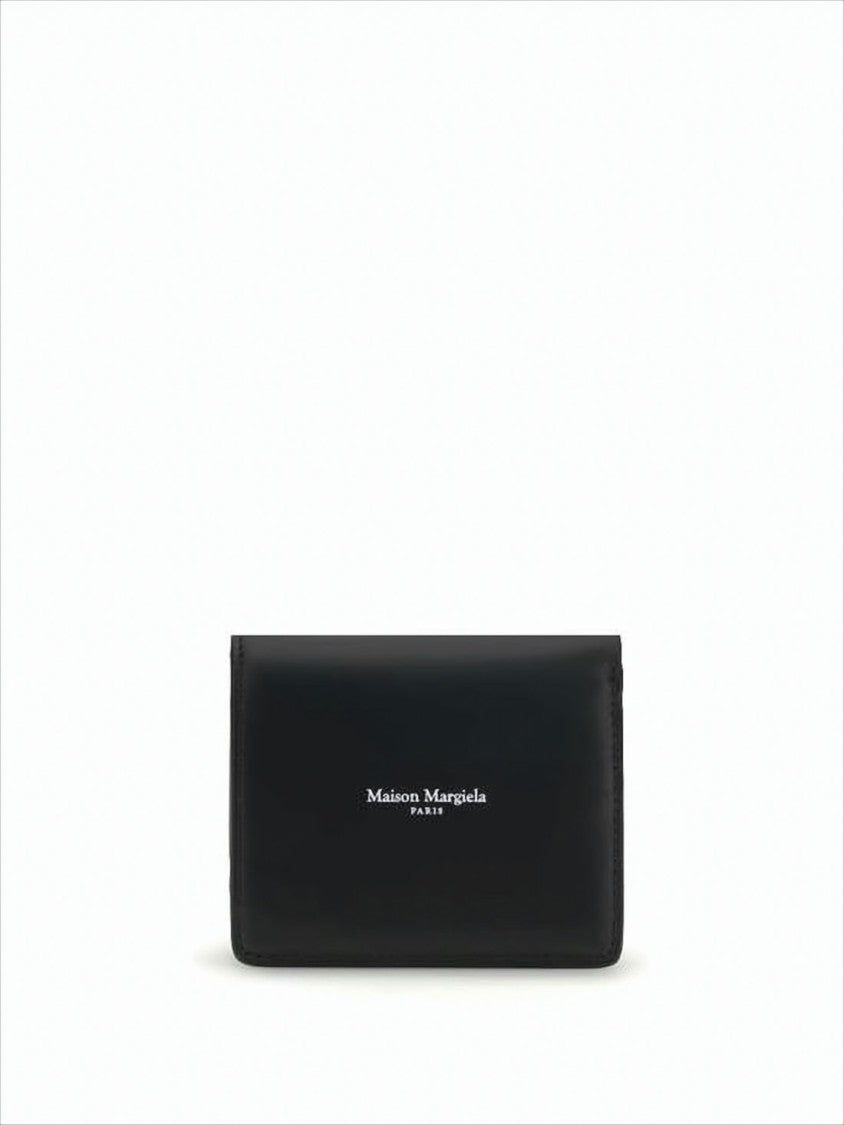 Maison Margiela Sleek Calf Leather Bi-Fold Wallet With Zippered Coin Compartment