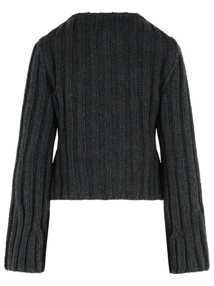 Khaite 'Janis' Dark Grey Cashmere Cardigan