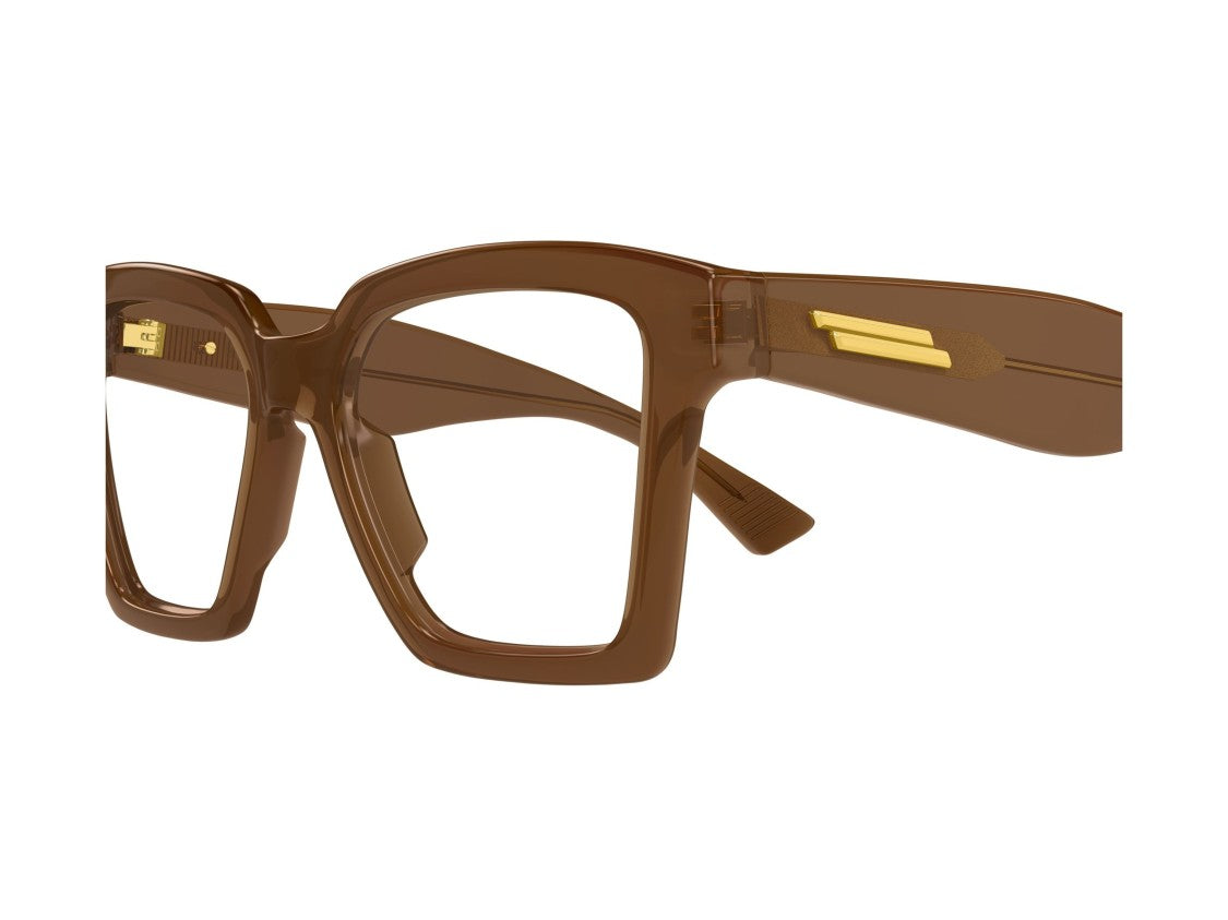 Bottega Veneta Gold Bv1458o Recycled Acetate Oversized Square Eyeglasses
