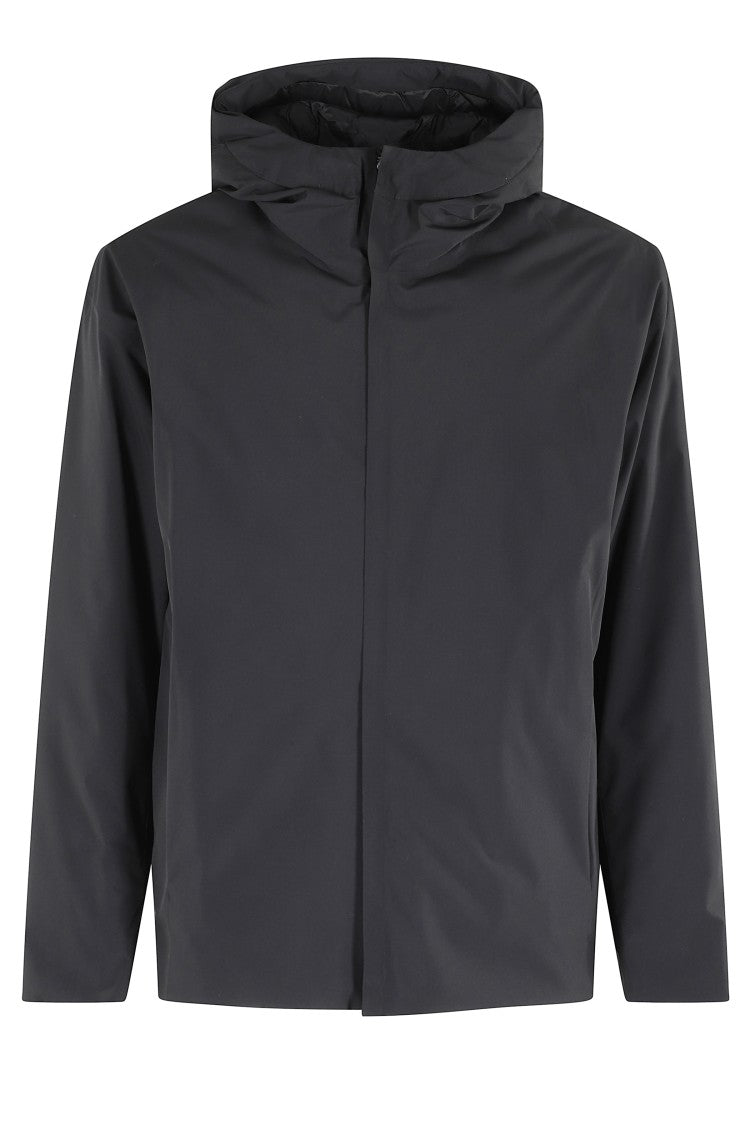 Herno Packable Black Jacket With Drawstring Hood