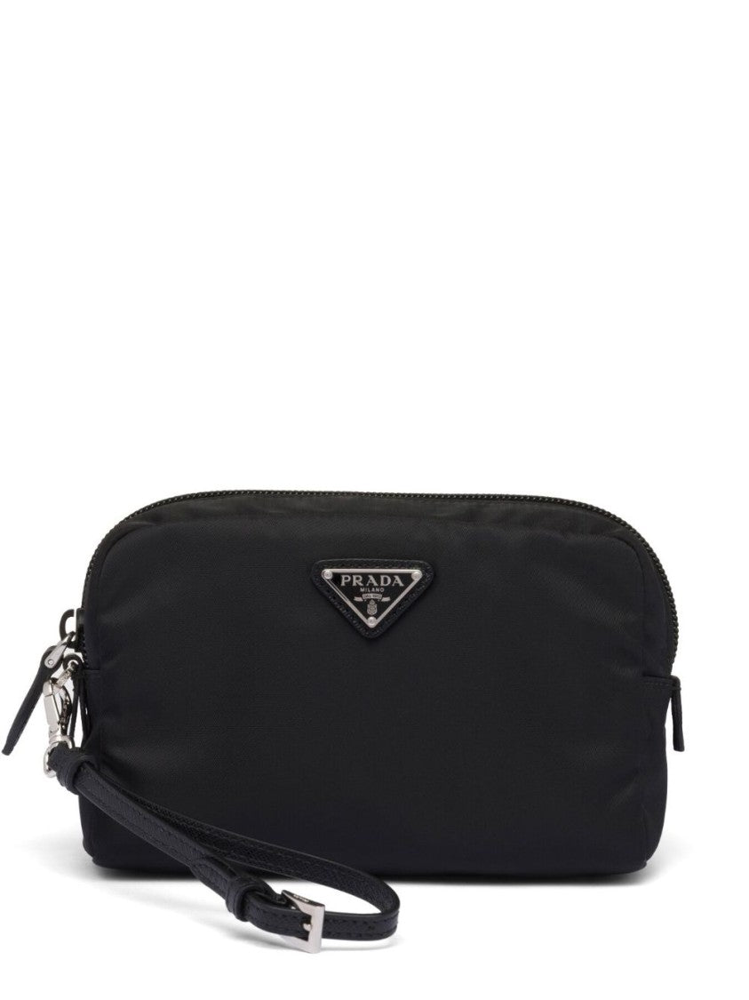 Prada Black Rectangular Recycled Polyamide Wristlet