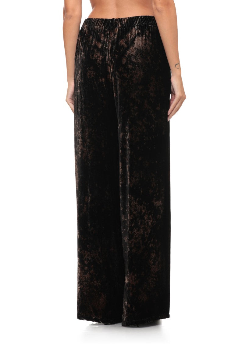 Avant Toi Relaxed Wide-Leg Velvet Trousers With Elastic Waistband