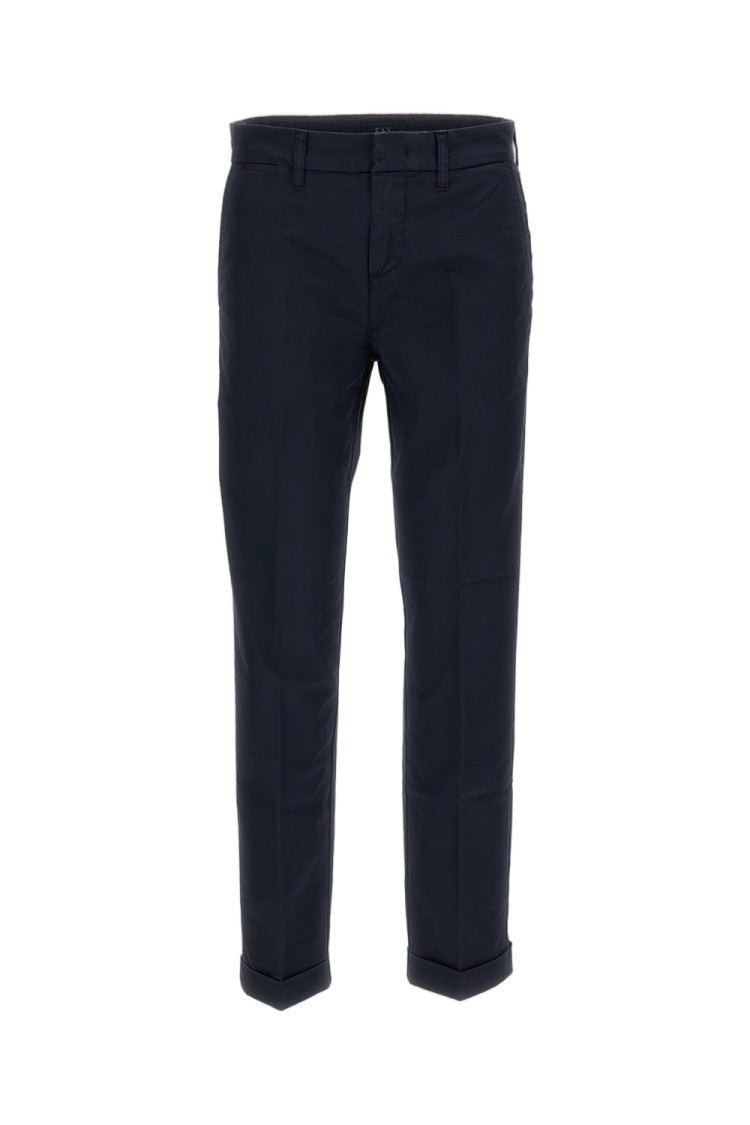 Fay Blue Stretch Cotton Slim-Fit Trousers