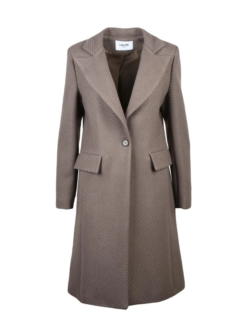 Lakore Turquoise Fitted Wool-Blend Coat