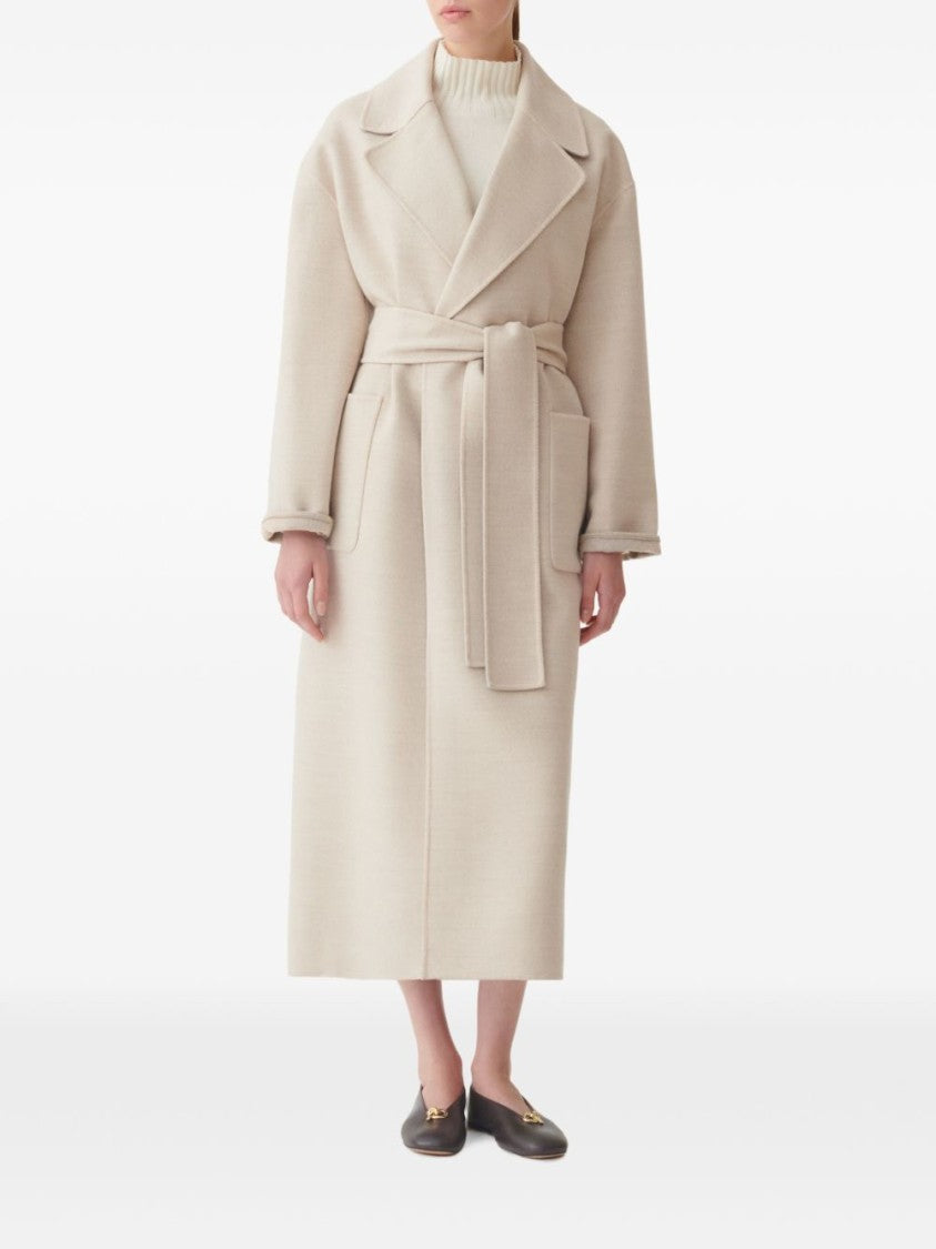 Fabiana Filippi Relaxed-Fit Textured Wool Belted Long Coat