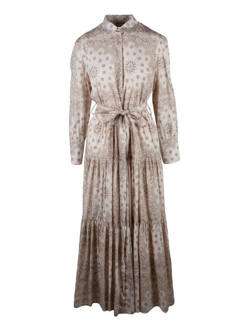 Mc2 Saint Barth Beige Cotton Shirt Dress