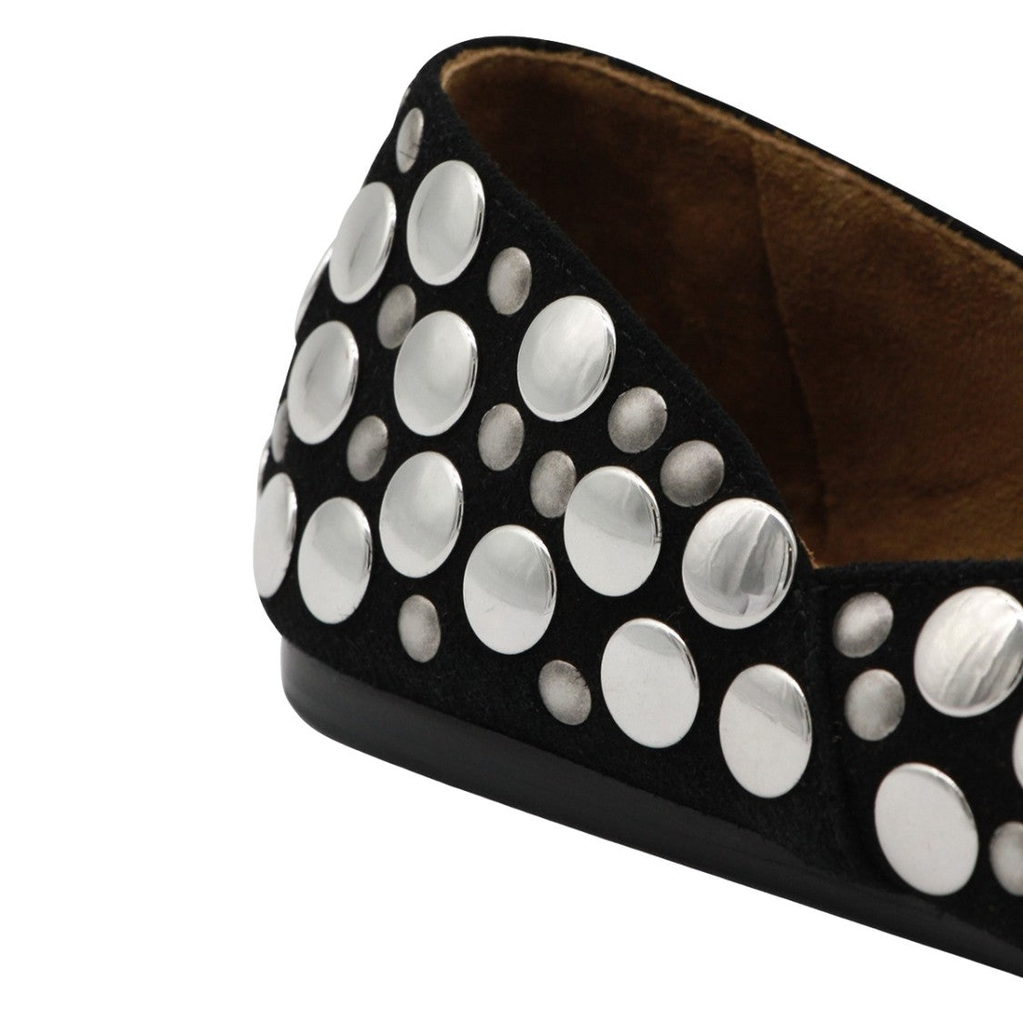 Khaite Studded Pointed Toe Flats With Refined Silhouette