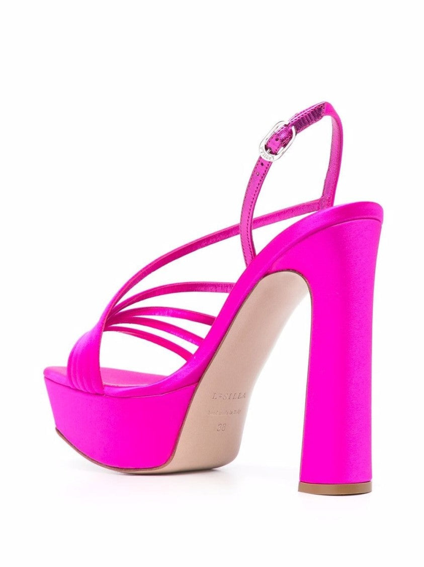 Le Silla Fuchsia Asymmetric Platform Sandals