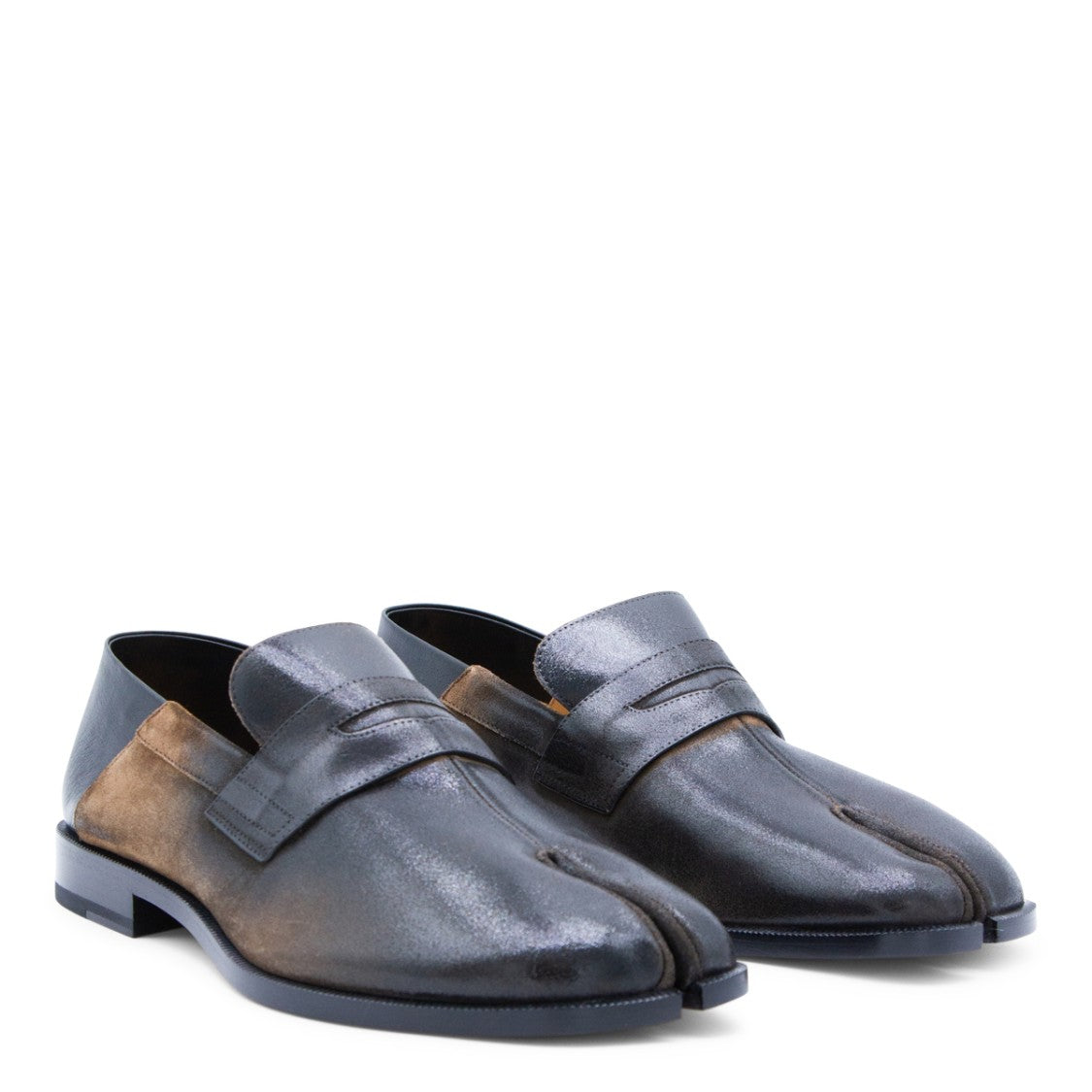Maison Margiela Split-Toe Flat Shoes With Penny Loafer Strap