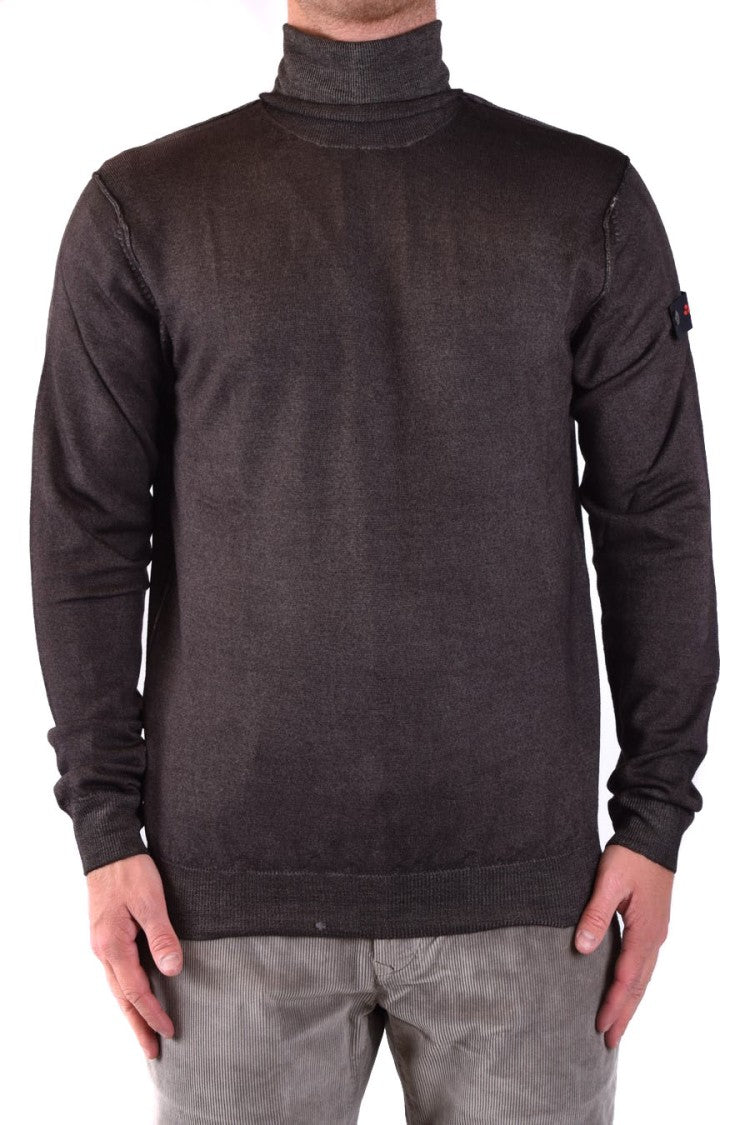 Peuterey Classic Turtleneck Knitwear Ribbed Cuffs Patch