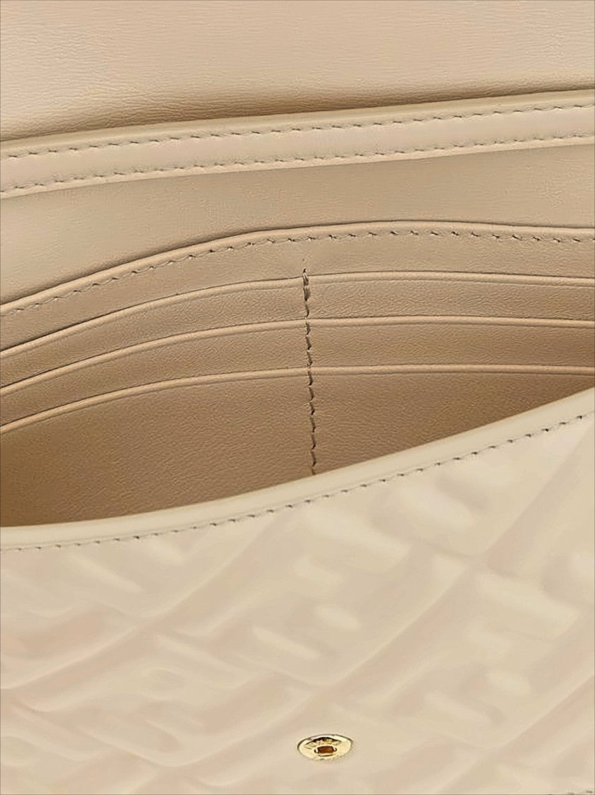 Fendi Rectangular Lambskin Crossbody Bag With Gold Clasp