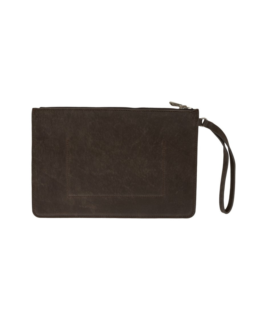 Giorgio Brato Rectangular Brown Leather Pochette