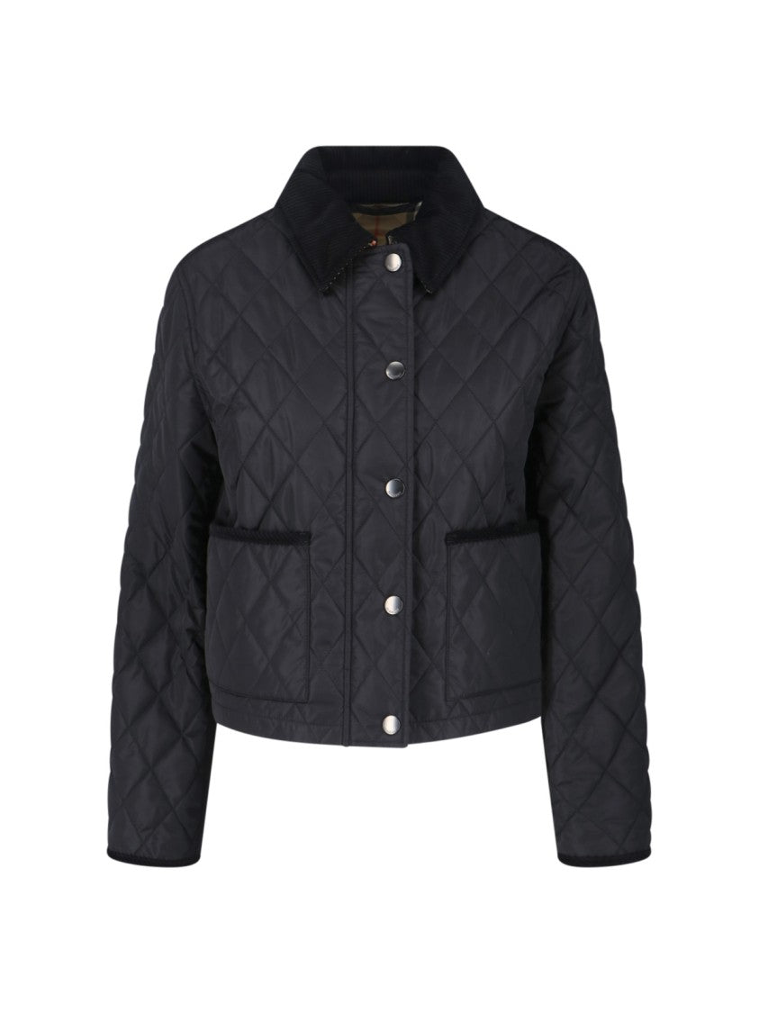 Burberry Black Classic Collar Crop Jacket