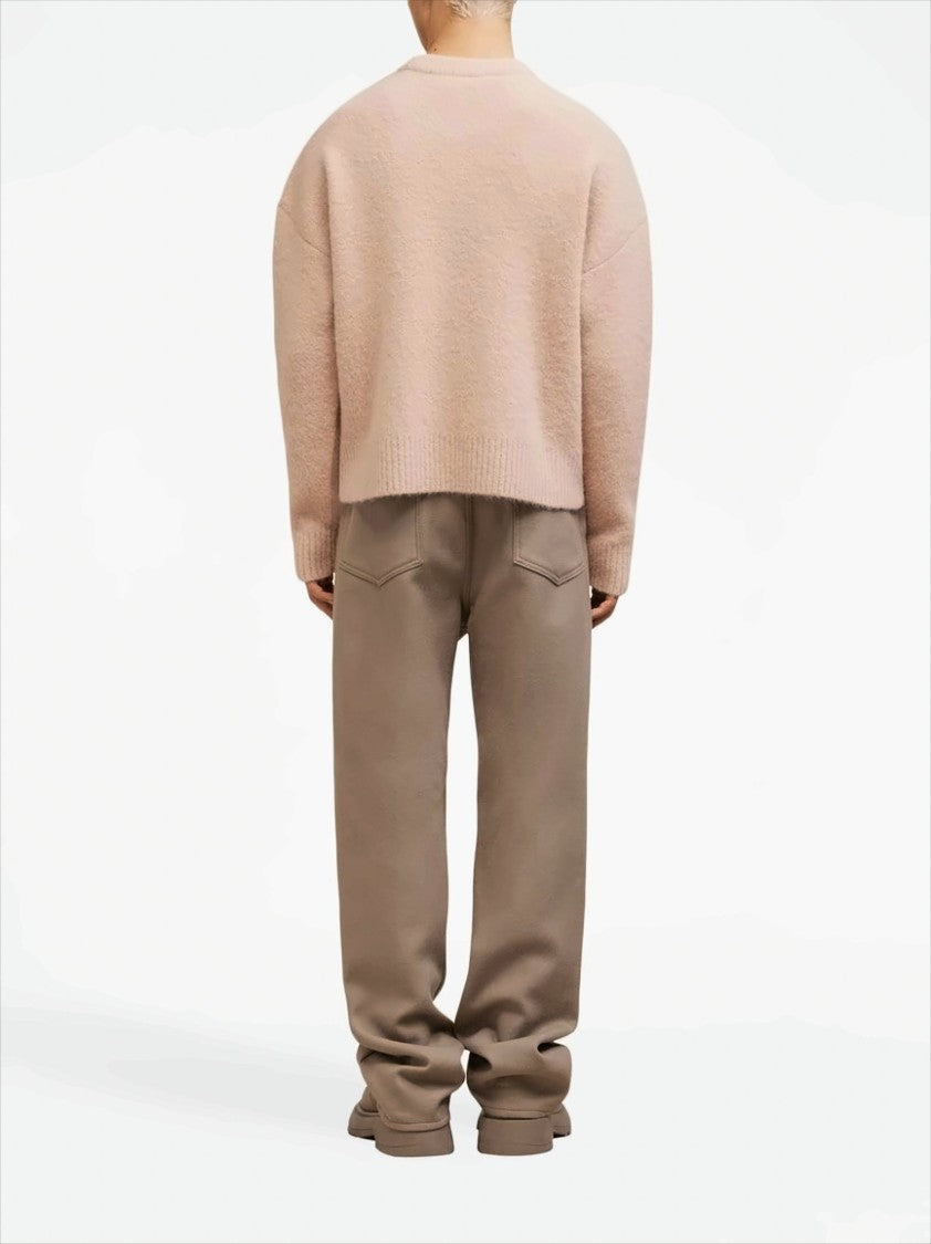 Ami Big Heart Logo Knit Sweater With Relaxed Fit