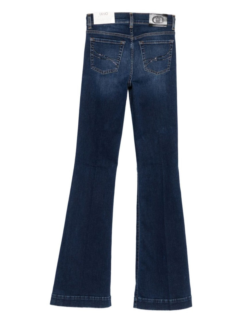 Liu Jo Mid-Rise Dark Blue Flared Denim Jeans