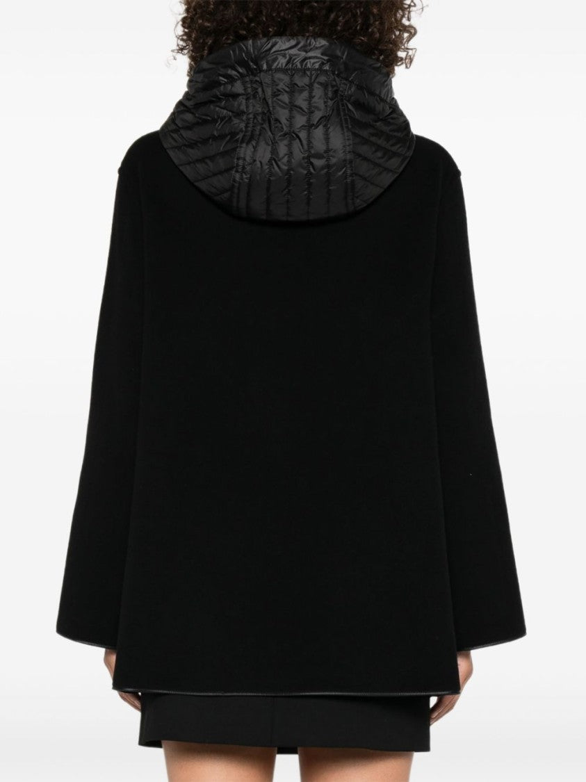 Fay Straight Silhouette Short Coat With Quilted Hood