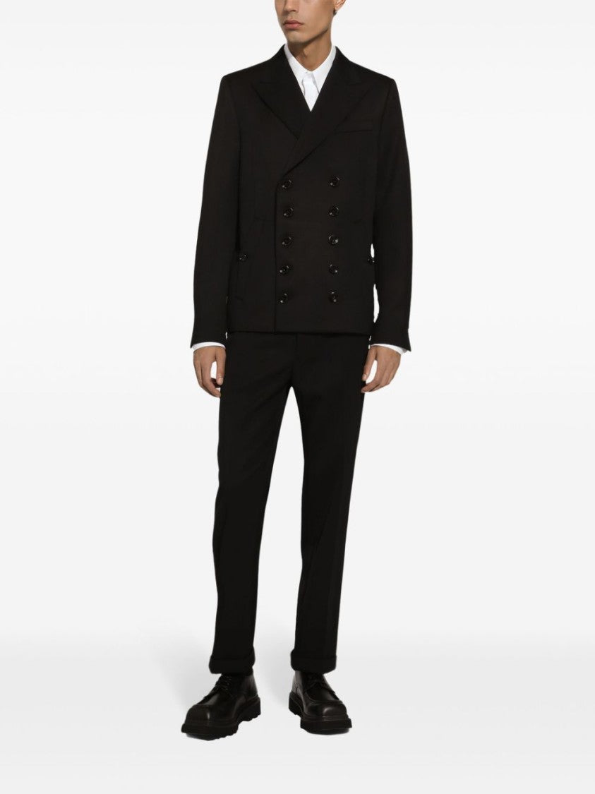 Dolce & Gabbana Tailored Black Trousers With Classic Waistband And Subtle Pleats