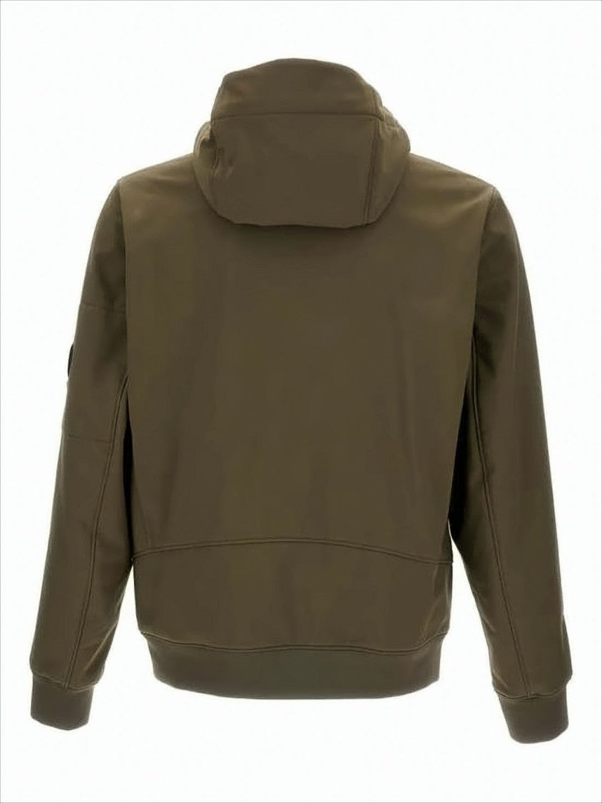 C.P. Company Matte-Finish Hooded Jacket With Zippered Pockets And Logo Patch