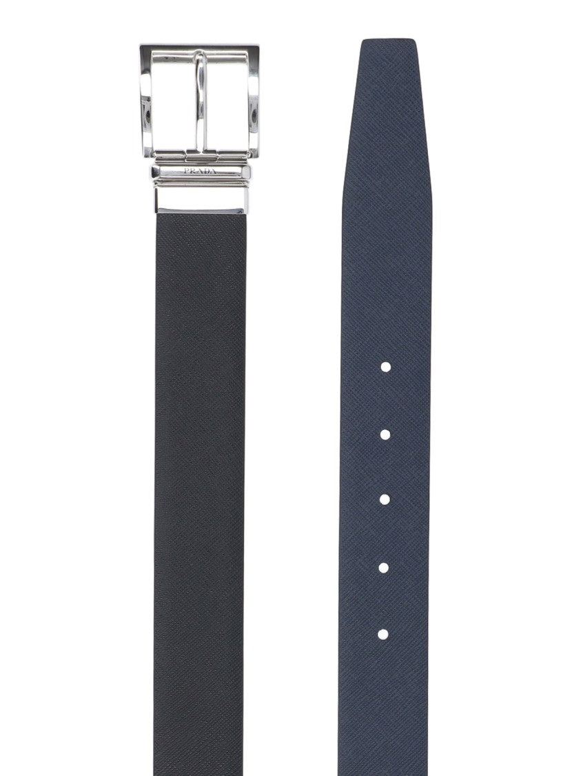 Prada Reversible Belt – Black/Blue