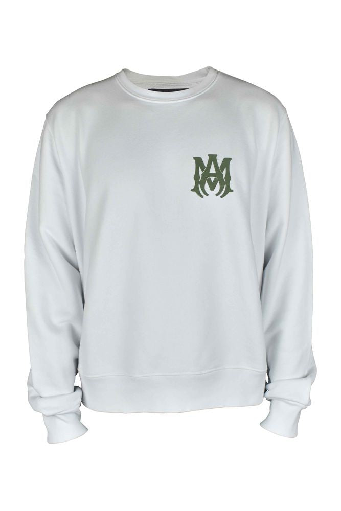 Amiri White Cotton Sweatshirt With Khaki Logo Print