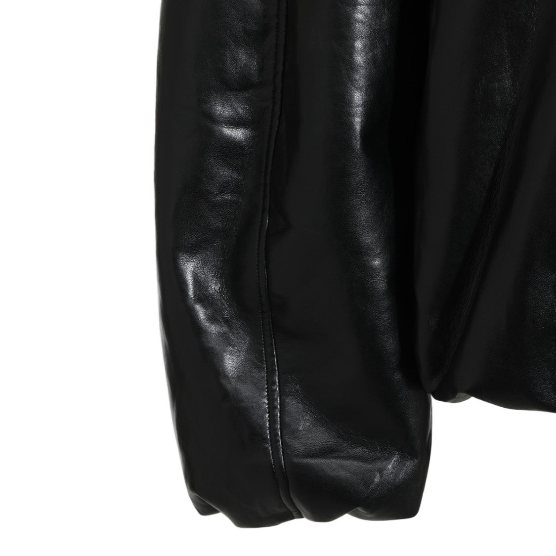 Anine Bing Glossy Black High Stand Collar Jacket