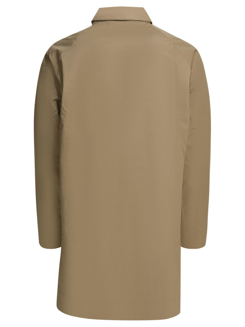 Barbour Waterproof Jacket With Concealed Button Placket And Subtle Stitching