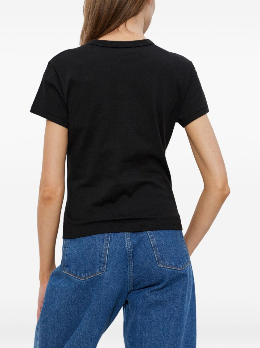 Kenzo Black Minimalist Crew Neck Cotton Top